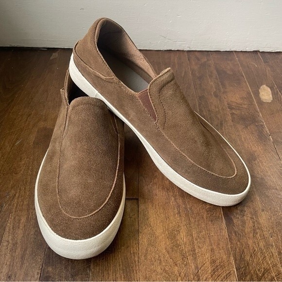 Staheekum Brown Genuine Suede Flip Side Loafers Shoes with Crash Back, size 9.5 - Picture 1 of 14